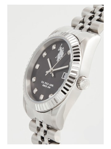 U.S. Polo Assn. Quarzuhr in Silber/ Schwarz