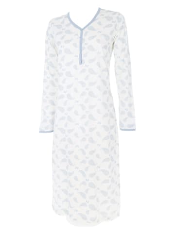 COTONELLA Nachthemd wit/lichtblauw