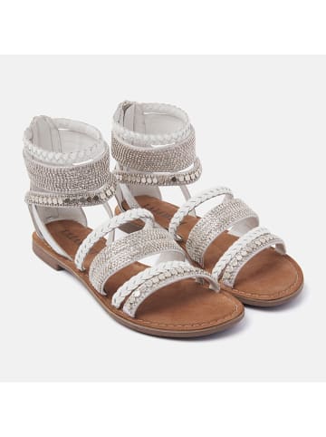 Lazamani Leren sandalen wit