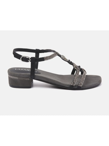Lazamani Skórzane sandały w kolorze czarnym