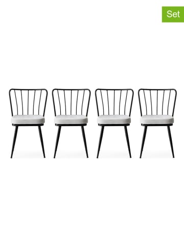 Scandinavia Concept 4er-Set: Stühle in Schwarz/ Weiß - (B)43 x (H)82 x (T)42 cm