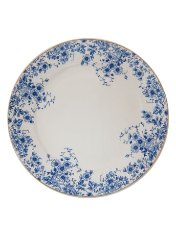 Clayre & Eef Dessertbord wit/blauw - Ø 21 cm