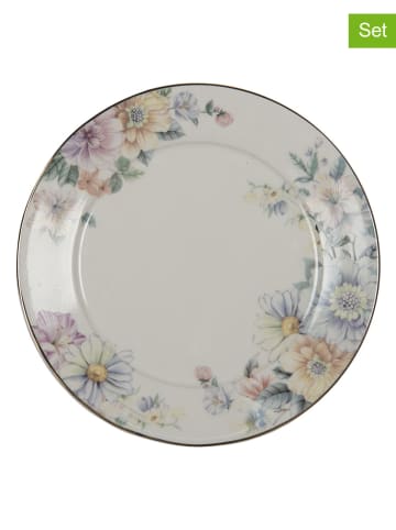 Clayre & Eef 6er-Set: Dessertteller in Grau - Ø 20 cm