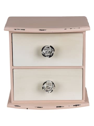 Clayre & Eef Komoda mini w kolorze beżowo-białym - 20 x 20 x 13 cm