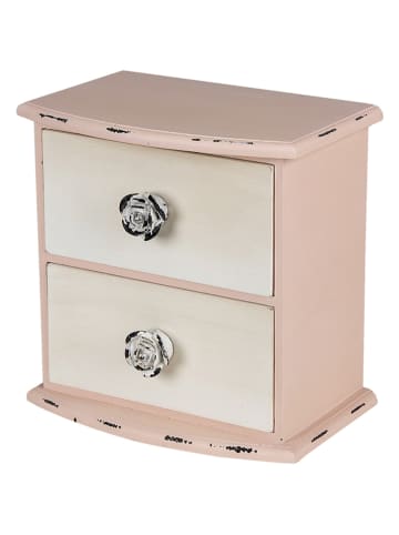 Clayre & Eef Komoda mini w kolorze beżowo-białym - 20 x 20 x 13 cm