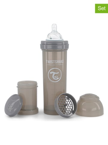 Twistshake 4-delige babyflessenset lichtgrijs - 330 ml