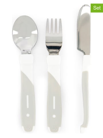 Twistshake 3-częściowy zestaw sztućców w kolorze białym - dł. 22,5 cm