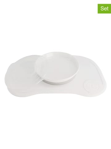 Twistshake 2tlg. Set: Tischunterlage und Esslernteller in Weiß