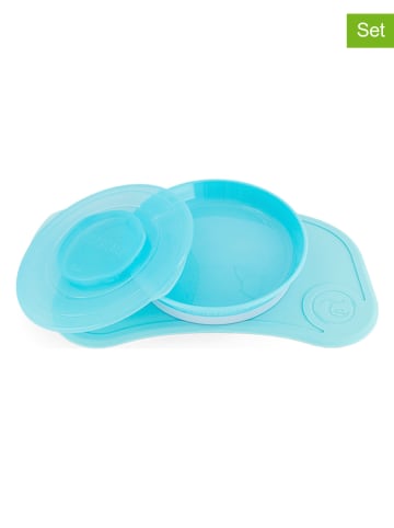 Twistshake 2-delige set: placemat en eetleerbord blauw