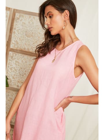 Lin Passion Leinen-Kleid in Rosa