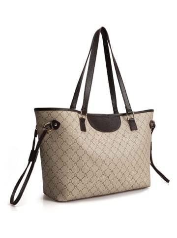 Lucky Bees Shopper in Creme/ Braun - (B)50 x (H)28 x (T)15 cm