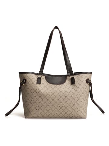 Lucky Bees Shopper in Creme/ Braun - (B)50 x (H)28 x (T)15 cm