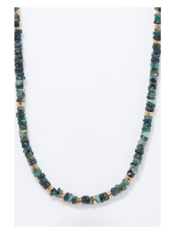 AMAZONIA Vergold. Halskette "Atlacoya" mit Edelsteinen - (L)43 cm
