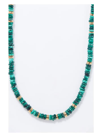 AMAZONIA Vergold. Halskette "Atlacoya" mit Edelsteinen - (L)43 cm
