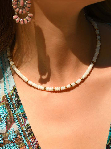 AMAZONIA Vergulde ketting "Atlacoya" met edelstenen - (L)43 cm