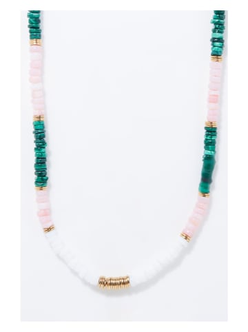 AMAZONIA Vergulde ketting "Atlacoya" met edelstenen - (L)43 cm