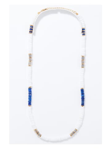 AMAZONIA Vergold. Halskette "Ihuicatl" mit Edelsteinen - (L)43 cm