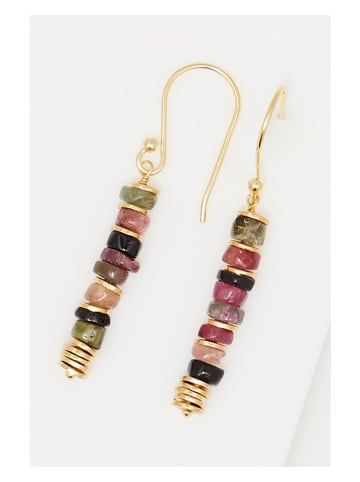 AMAZONIA Vergulde oorhangers "Quetzal" met edelstenen