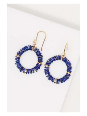 AMAZONIA Pozłacane kolczyki "Zaniyah" z lapis lazuli
