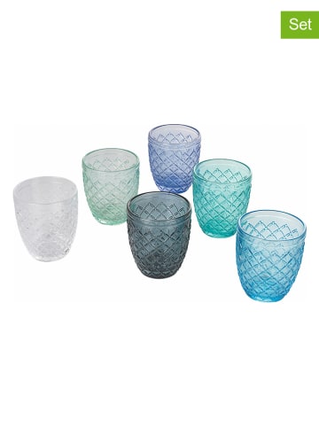 Villa d´Este 6er-Set: Wassergläser "Castle" in Bunt - 275 ml
