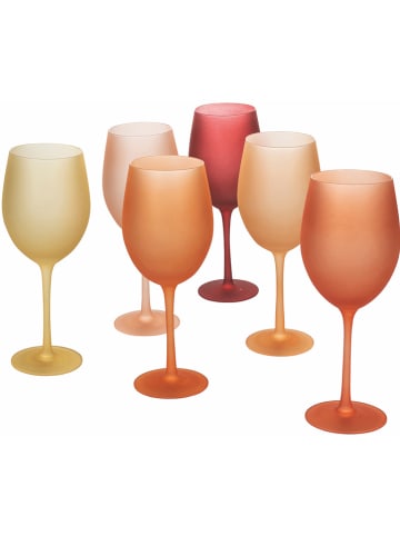 Villa d´Este 6er-Set: Weingläser "Happy Hour" in Orange/ Gelb - 550 ml