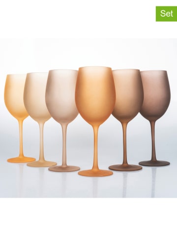 Villa d´Este Kieliszki (6 szt.) w kolorze pomarańczowo-brązowym do wina - 550 ml