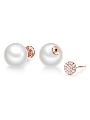 Yamato Pearls Rosévergulde oorstekers met parels