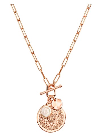 Perldesse Rosévergold. Halskette mit Anhänger - (L)70 cm