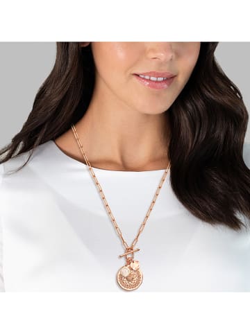 Perldesse Rosévergold. Halskette mit Anhänger - (L)70 cm