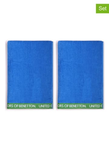 Benetton 2-delige set: strandlakens blauw - (L)160 x (B)90 cm