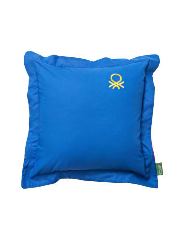 Benetton Kussen blauw/meerkleurig - (L)40 x (B)40 cm