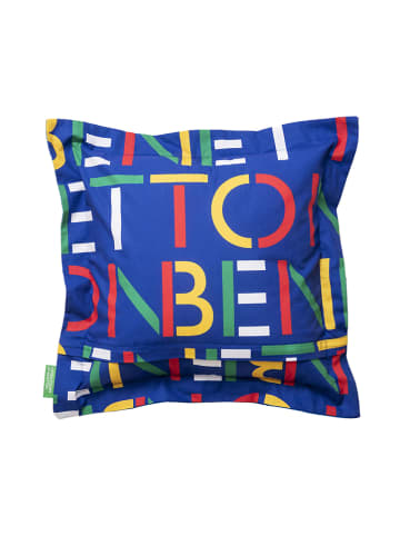 Benetton Kussen blauw/meerkleurig - (L)40 x (B)40 cm
