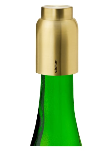 Stelton Vacuüm-flesafsluiter "Collar" goudkleurig - (B)4 x (H)6 x (D)4 cm