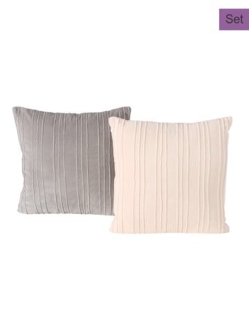 Boltze 2er-Set: Kissen "Emba" in Grau/ Creme