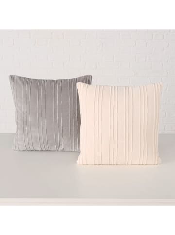 Boltze 2-delige set: kussens "Emba" grijs/crème