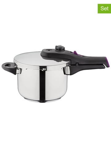 GSW 2tlg. Set: Schnellkochtopf ''Rapid'' in Silber - 3,2 l