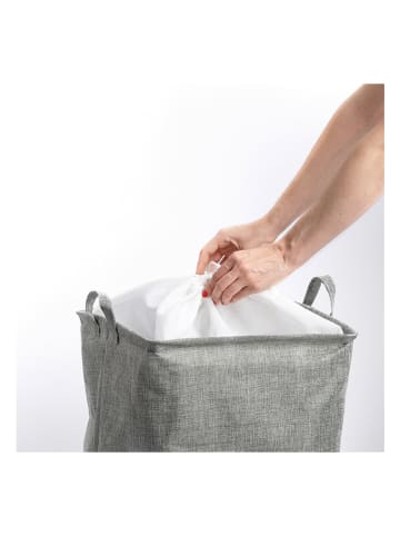 Zeller Wäschesammler in Grau - (H)53 x Ø 35 cm