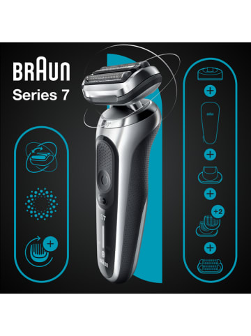 Braun Elektrorasierer "Braun Series 7" in Silber/ Schwarz