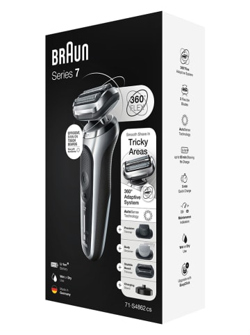 Braun Elektrorasierer "Braun Series 7" in Silber/ Schwarz