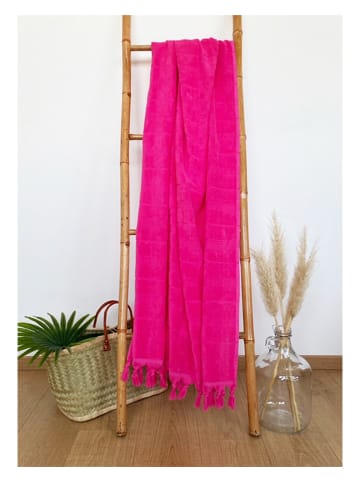 Le Comptoir de la Plage Chusta hamam "Hammam XL" w kolorze różowym - 180 x 150 cm