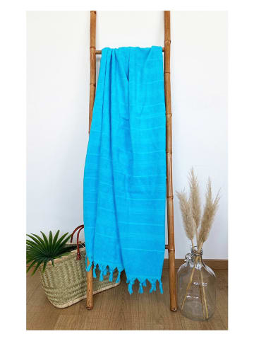 Le Comptoir de la Plage Chusta hamam "Hammam XL" w kolorze turkusowym - 180 x 150 cm