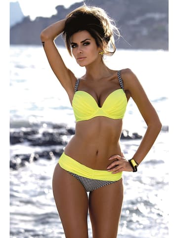 Angelsin Beachwear Bikini geel/zwart/wit