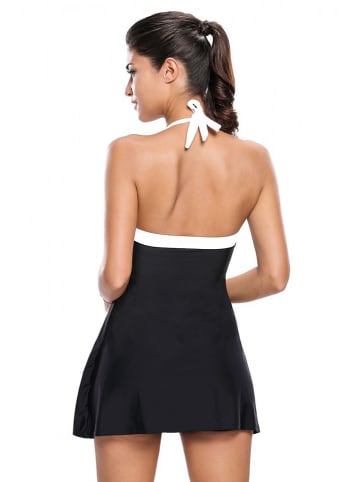 Angelsin Beachwear Badeanzug in Schwarz/ Weiß