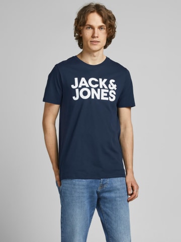 Jack & Jones Koszulka "Corp" w kolorze granatowym