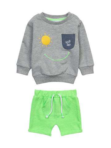 Minoti 2-delige outfit grijs/groen