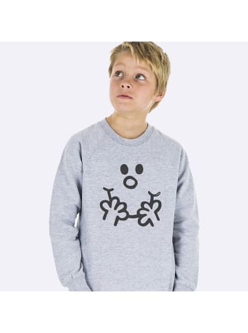 WOOOP Sweatshirt "Visage Monsieur" in Grau