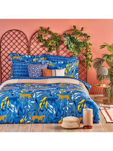 BELLA MAISON Satijnen beddengoedset "Trellis" blauw