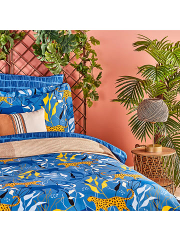 BELLA MAISON Satin-Bettwäsche-Set "Trellis" in Blau