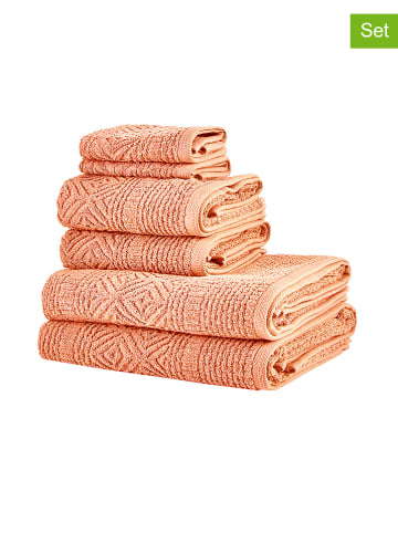 BELLA MAISON 6-częściowy zestaw ręczników "Helena" w kolorze pomarańczowym