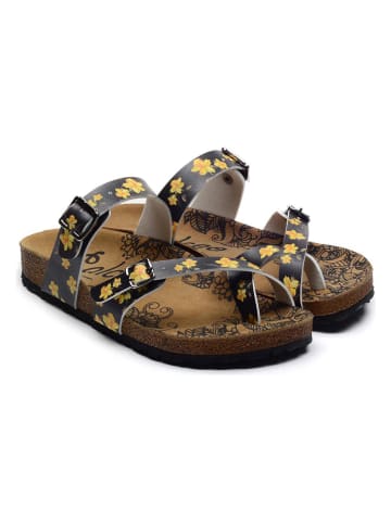 Calceo Teenslippers zwart/oranje